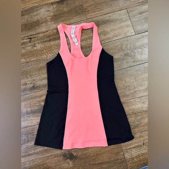 Lululemon Surf Cool Racerback Bonded Pop Orange and Black Tank Top 6 - Picture 3 of 9